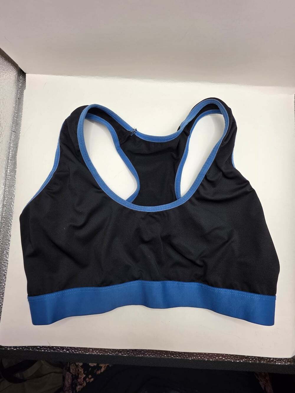 Joe Fresh Women's Black & Blue Racerback Sports Bra Size M Medium Activewear